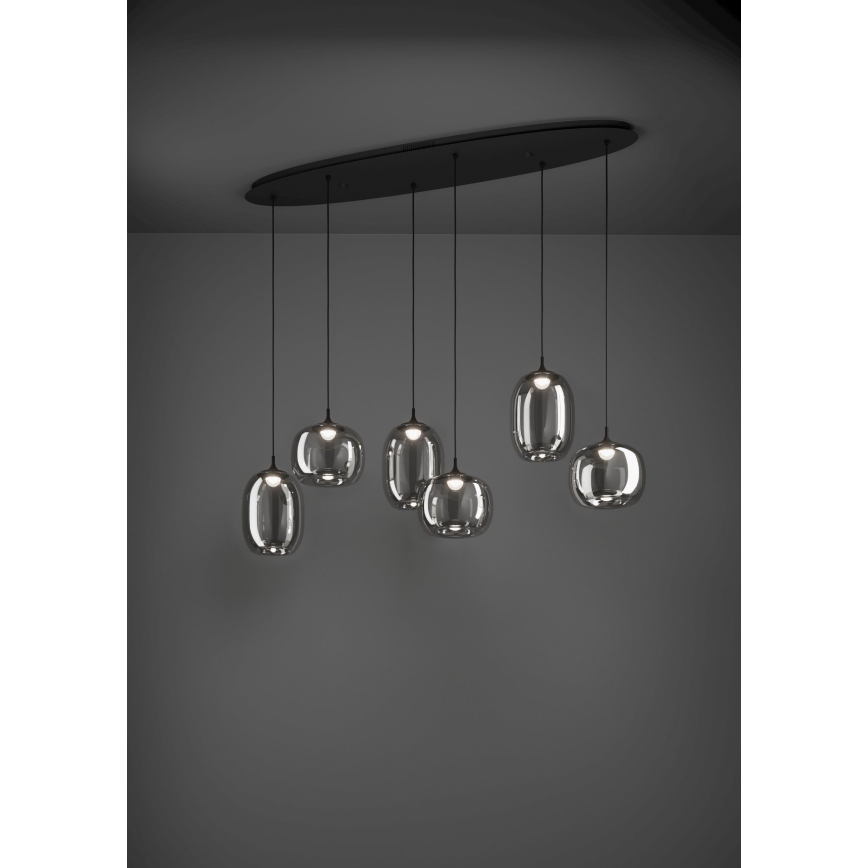 Eglo - LED pendel dæmpbar 6xLED/3,7W/230V 2700-6500K røget + fjernbetjening