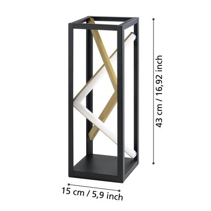 Eglo - LED bordlampe dæmpbar LED/21W/230V 2700-6500K sort/guldfarvet + fjernbetjening