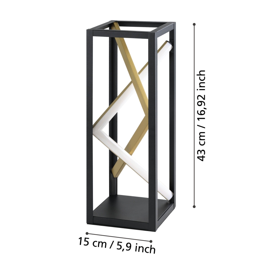 Eglo - LED bordlampe dæmpbar LED/21W/230V 2700-6500K sort/guldfarvet + fjernbetjening