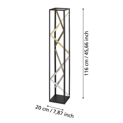 Eglo - LED gulvlampe dæmpbar LED/23W/230V 2700-6500K sort/guldfarvet + fjernbetjening