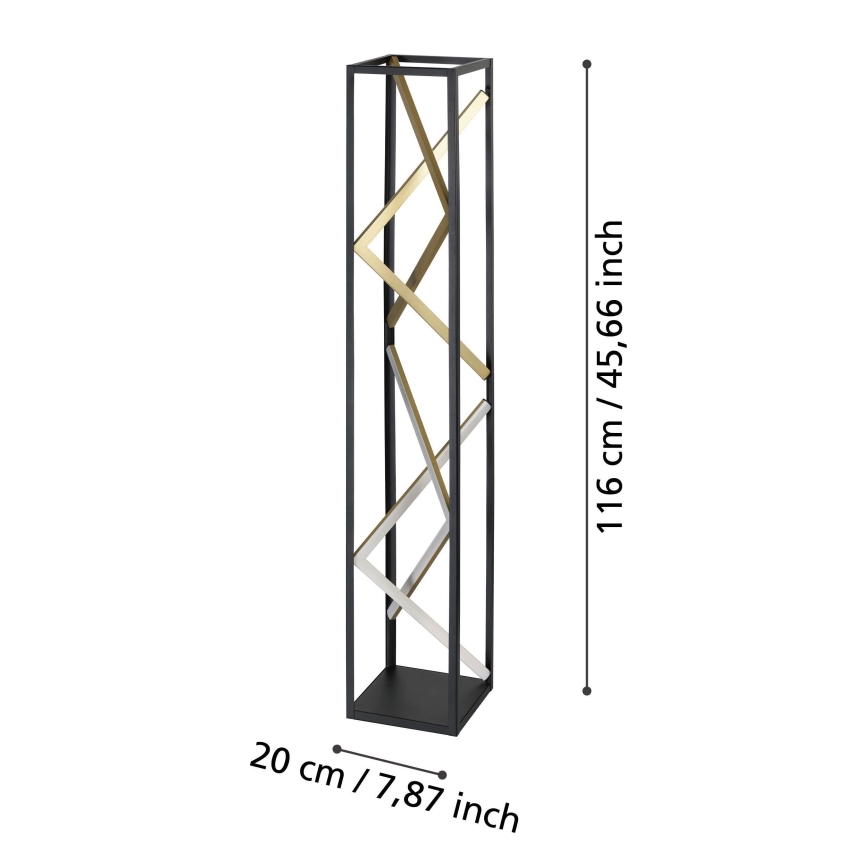 Eglo - LED gulvlampe dæmpbar LED/23W/230V 2700-6500K sort/guldfarvet + fjernbetjening