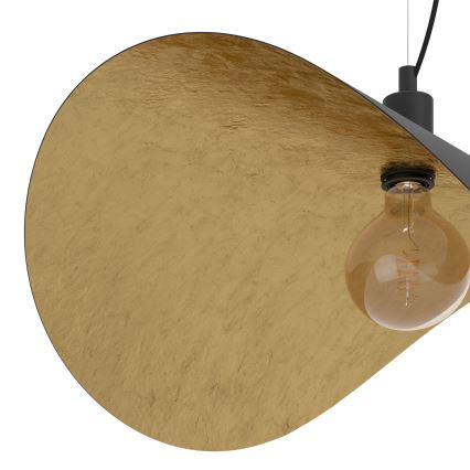 Eglo - Pendel 1xE27/40W/230V 80 cm sort/guldfarvet