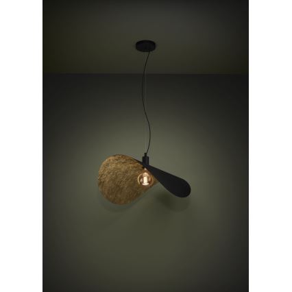 Eglo - Pendel 1xE27/40W/230V 80 cm sort/guldfarvet