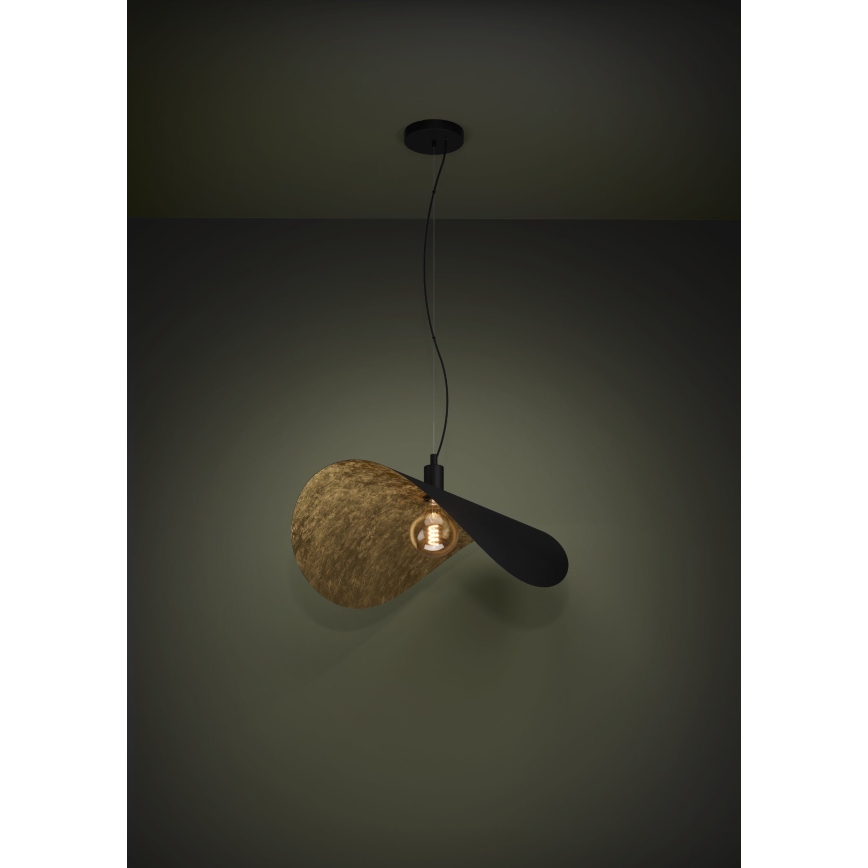 Eglo - Pendel 1xE27/40W/230V 80 cm sort/guldfarvet