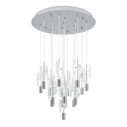 Eglo - LED lysekrone med wireophæng 15xLED/2,6W/230V 2200/3000/4000K blank krom