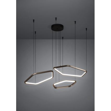 Eglo - LED-dæmpbar pendel på wire LED/50W/230V 2200-6500K messing + fjernbetjening