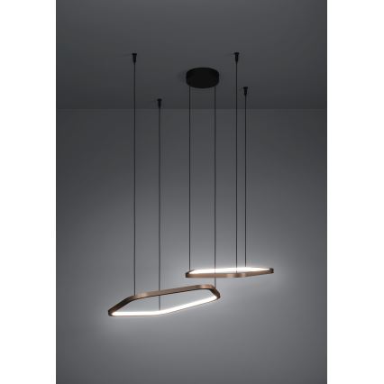 Eglo - LED-dæmpbar pendel på wire LED/30W/230V messing + fjernbetjening