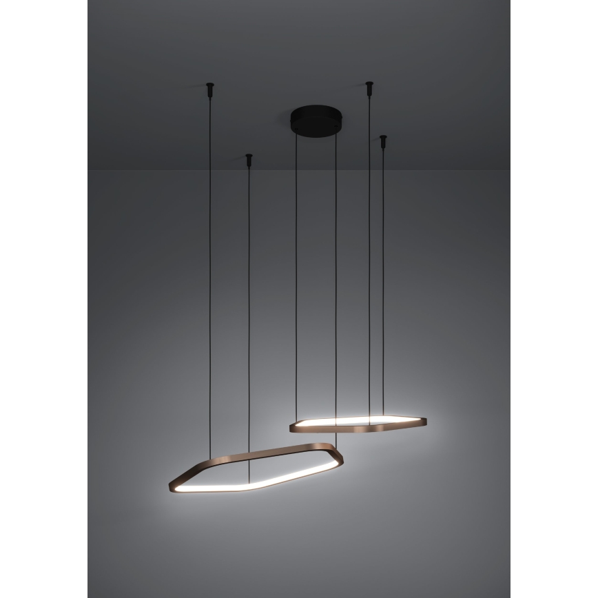 Eglo - LED-dæmpbar pendel på wire LED/30W/230V messing + fjernbetjening