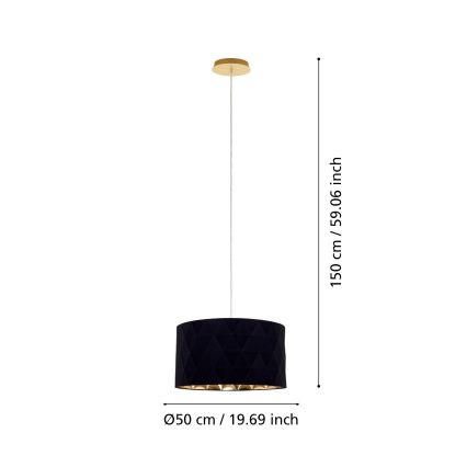 Eglo 39224 - Pendel på kabel DOLORITA 3xE27/60W/230V
