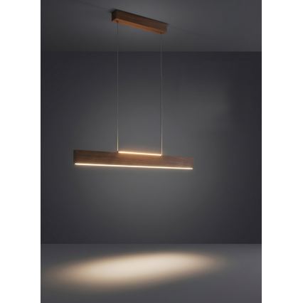 Eglo - LED-dæmpbar pendel på wire LED/21W/230V + LED/8,4W valnød