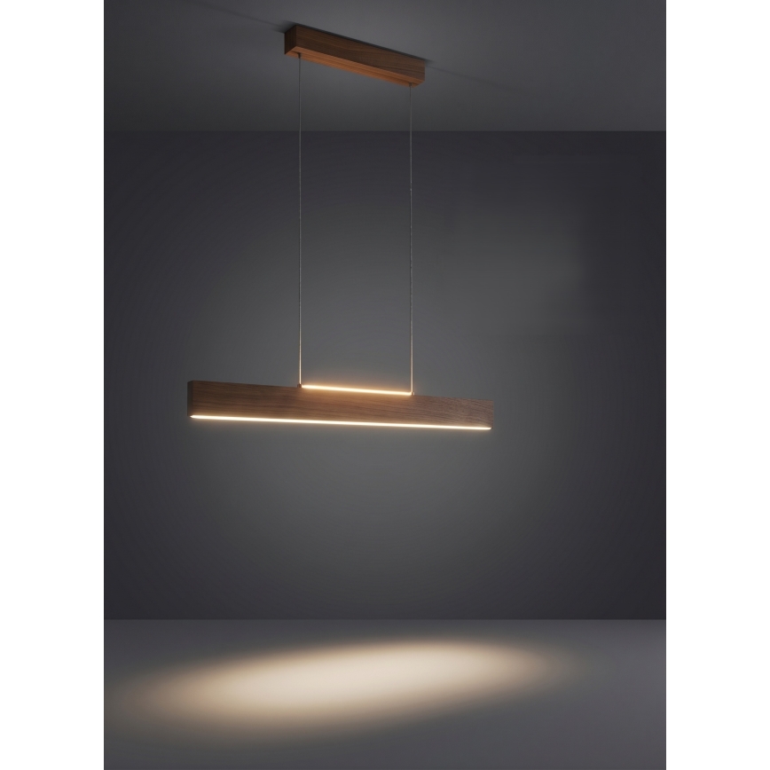 Eglo - LED-dæmpbar pendel på wire LED/21W/230V + LED/8,4W valnød