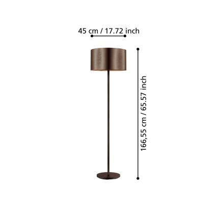 Eglo - Gulvlampe 1xE27/60W/230V kobber