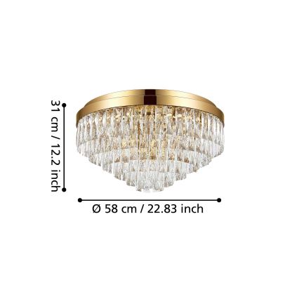 Eglo - Loftlampe 11xE14/40W/230V gylden