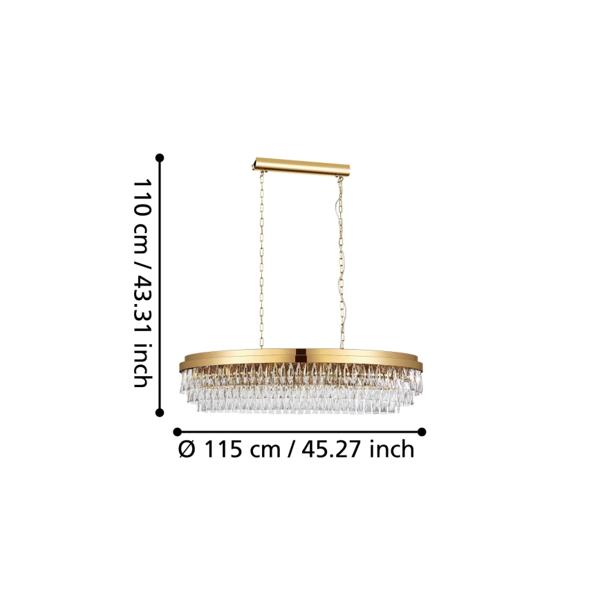 Eglo - Lysekrone i kæde 13xE14/40W/230V gylden