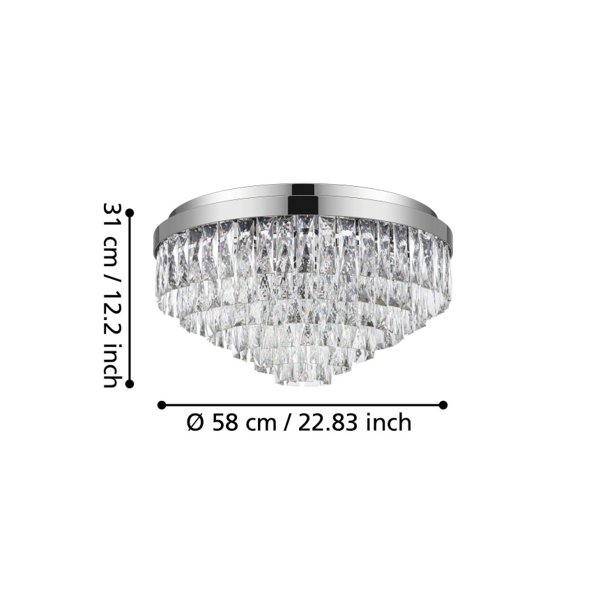 Eglo - Loftlampe 11xE14/40W/230V skinnende krom