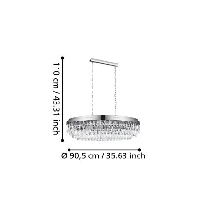 Eglo - Lysekrone i kæde 10xE14/40W/230V skinnende krom