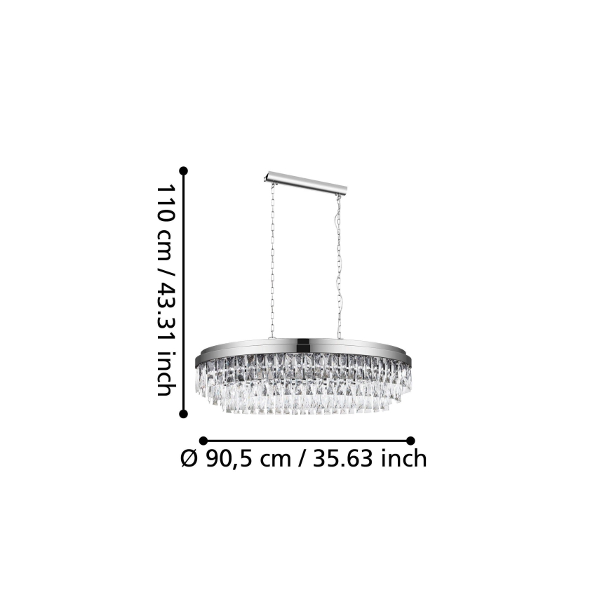 Eglo - Lysekrone i kæde 10xE14/40W/230V skinnende krom