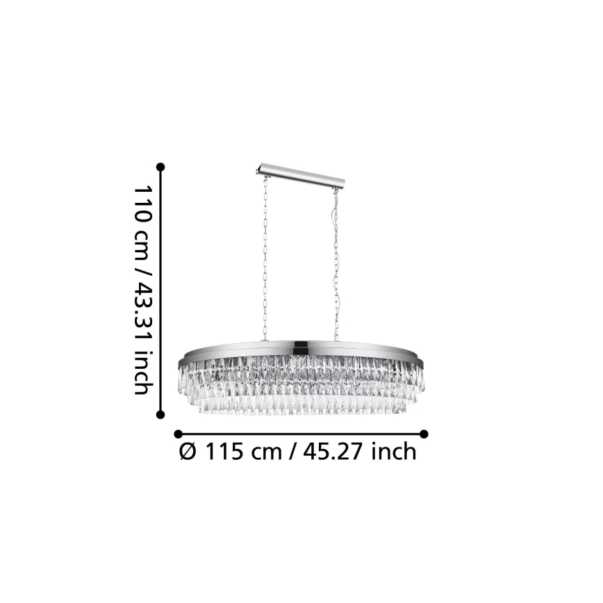Eglo - Lysekrone i kæde 13xE14/40W/230V skinnende krom