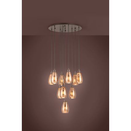 Eglo - Lysekrone i en snor 10xE27/60W/230V
