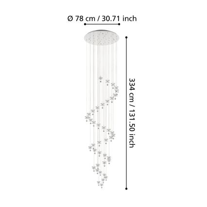 Eglo - LED lysekrone dæmpbar 40xLED/1,8W/230V