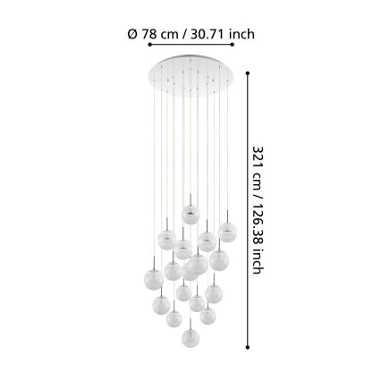 Eglo - LED lysekrone dæmpbar 17xLED/5W/230V