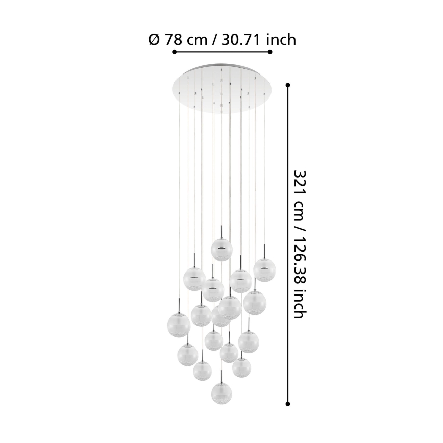 Eglo - LED lysekrone dæmpbar 17xLED/5W/230V