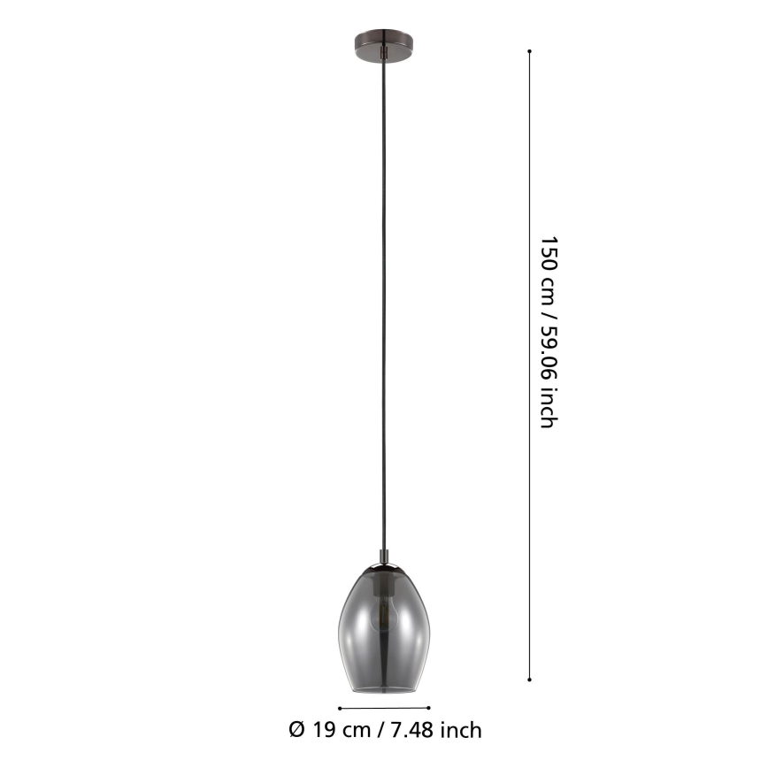 Eglo - Pendel 1xE27/60W/230V røget