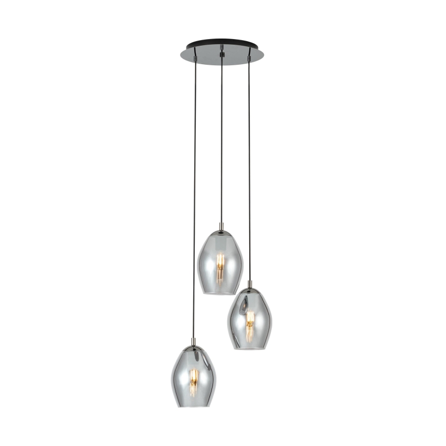 Eglo - Pendel 3xE27/60W/230V røget