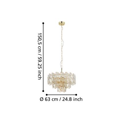 Eglo - Lysekrone i kæde 10xE14/25W/230V diam. 63 cm