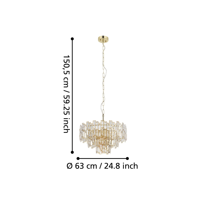 Eglo - Lysekrone i kæde 10xE14/25W/230V diam. 63 cm