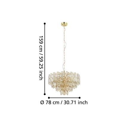 Eglo - Lysekrone i kæde 10xE14/25W/230V diam. 78 cm