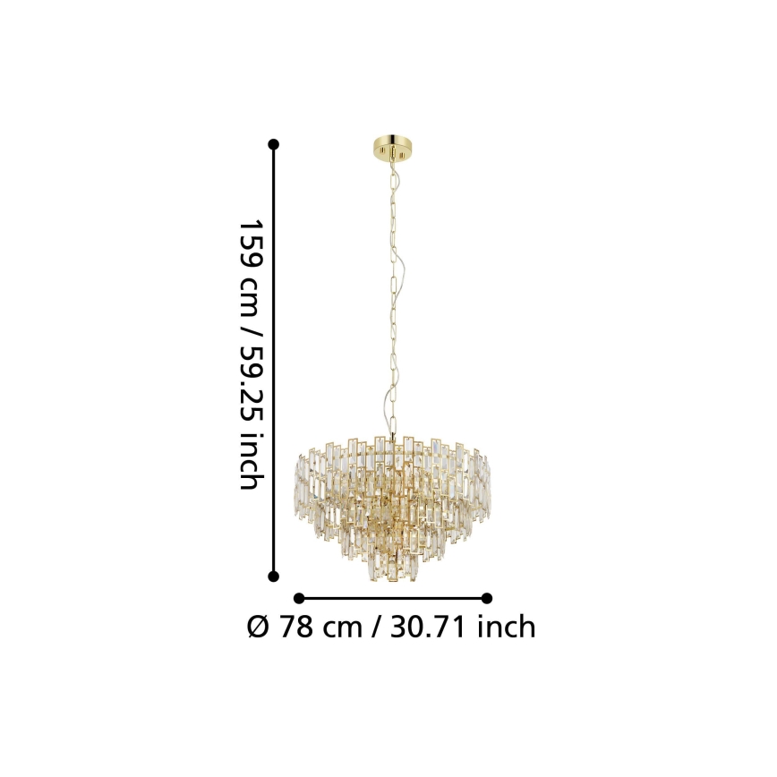 Eglo - Lysekrone i kæde 10xE14/25W/230V diam. 78 cm