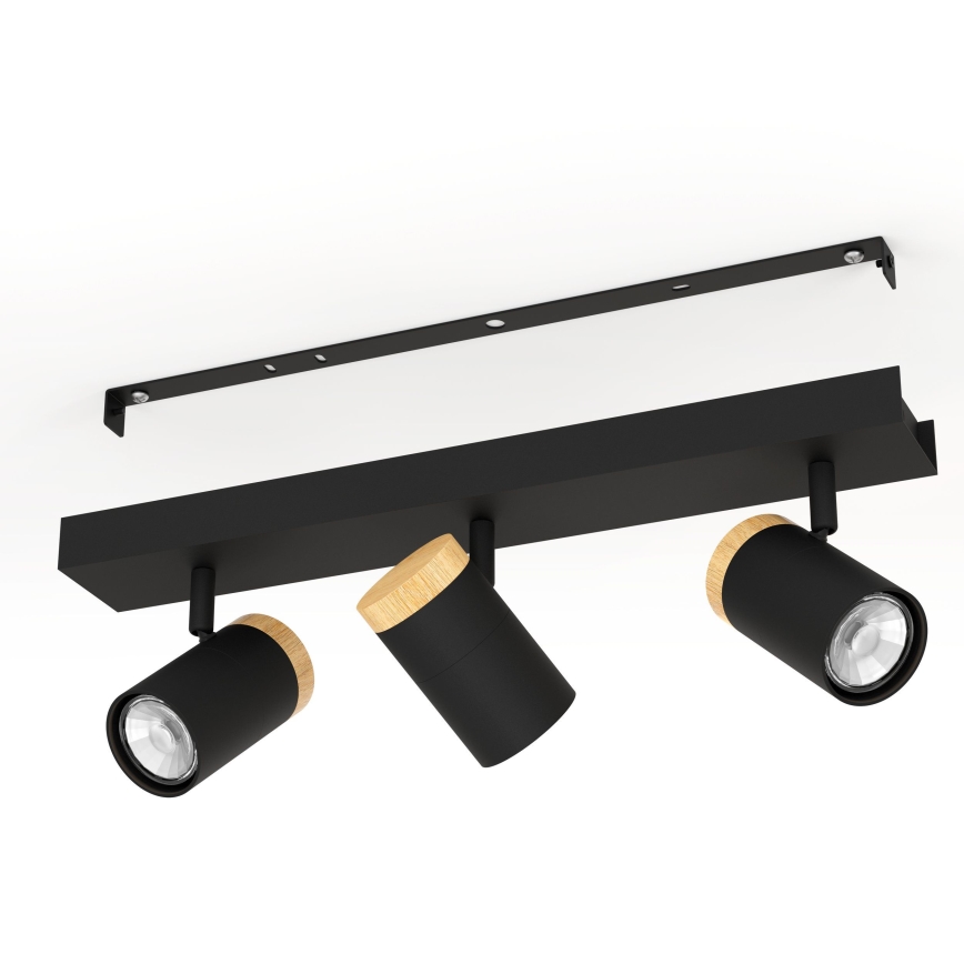 Eglo - LED spotlampe 3xGU10/4,5W/230V 3000K sort/brun