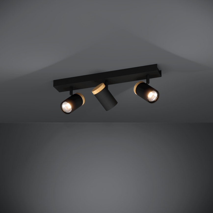 Eglo - LED spotlampe 3xGU10/4,5W/230V 3000K sort/brun