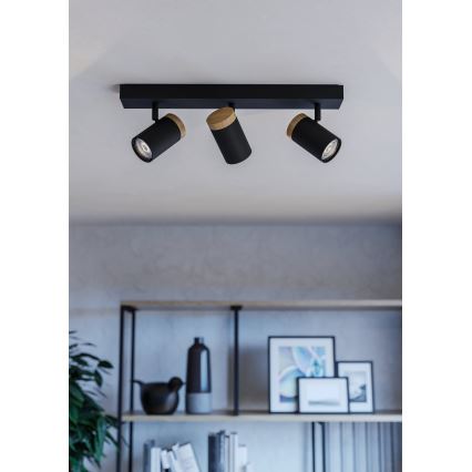 Eglo - LED spotlampe 3xGU10/4,5W/230V 3000K sort/brun
