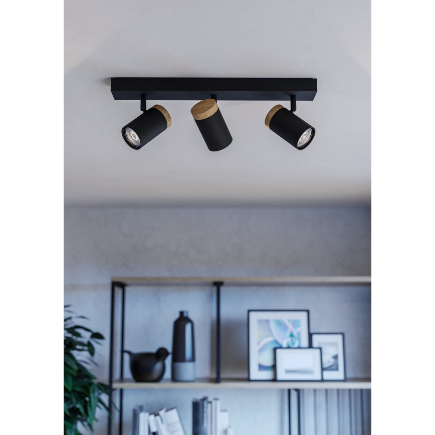 Eglo - LED spotlampe 3xGU10/4,5W/230V 3000K sort/brun
