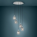 Eglo 39682 - Pendel på wire BREGALLA 5xE27/40W/230V sort/røget