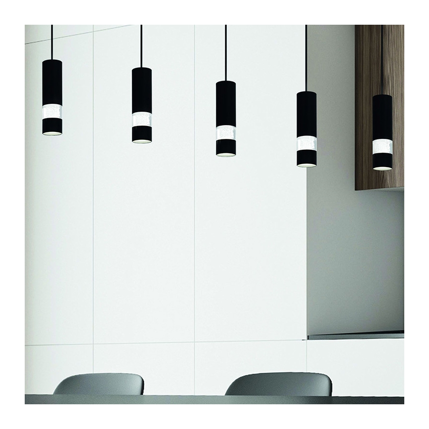 Eglo - LED pendel 5xGU10/4,6W/230V sort