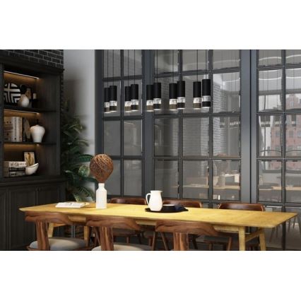 Eglo - LED pendel 10xGU10/4,6W/230V sort