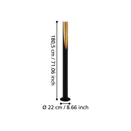 Eglo - LED gulvlampe 1xGU10/4,7W/230V sort/guldfarvet