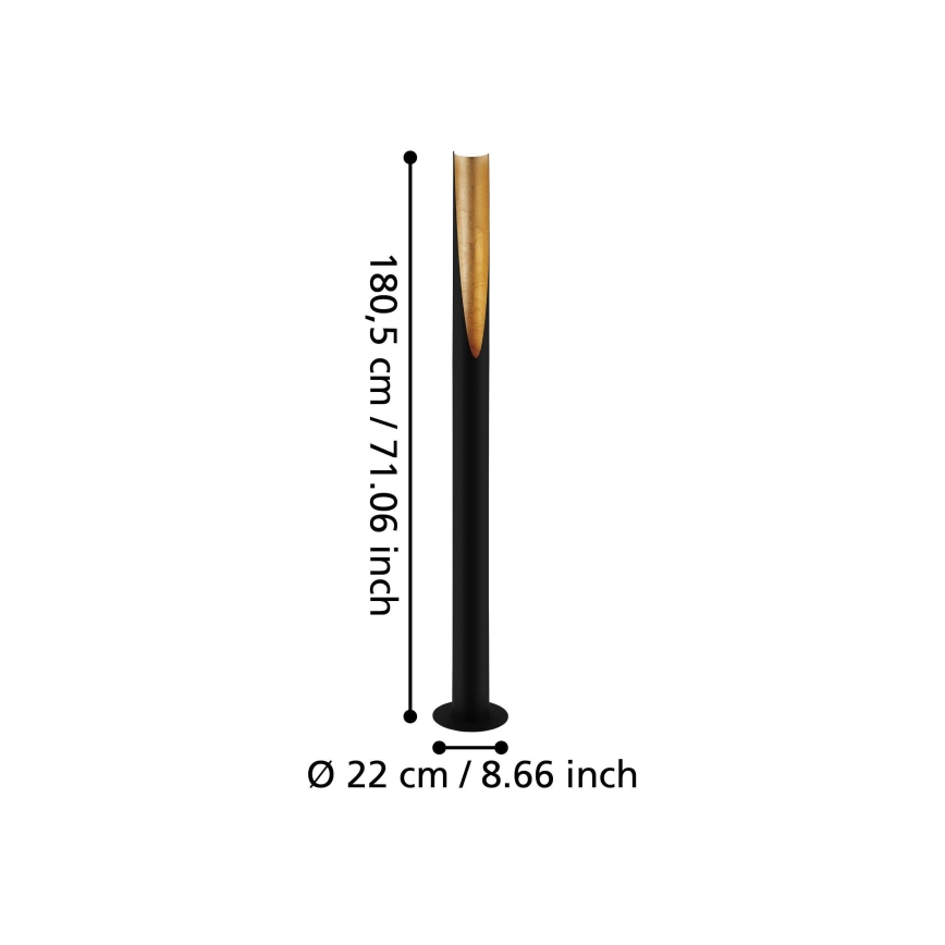 Eglo - LED gulvlampe 1xGU10/4,7W/230V sort/guldfarvet