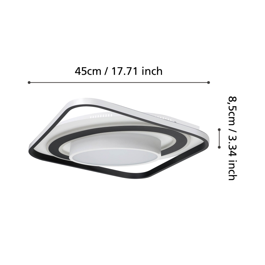 Eglo - LED loftlampe dæmpbar LED/21,5W/230V + LED/10,5W + LED/3W 3000-6500K sort + fjernbetjening