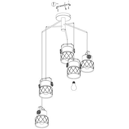 Eglo - Loftlampe 5xE27/40W/230V