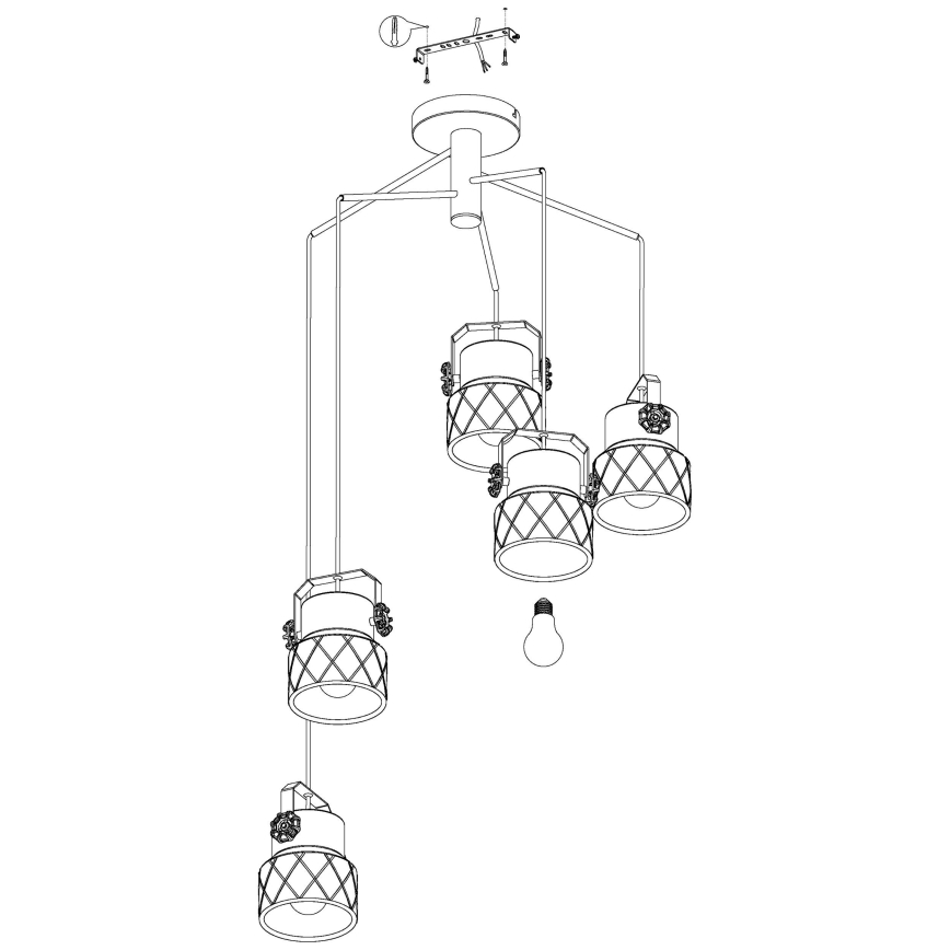 Eglo - Loftlampe 5xE27/40W/230V