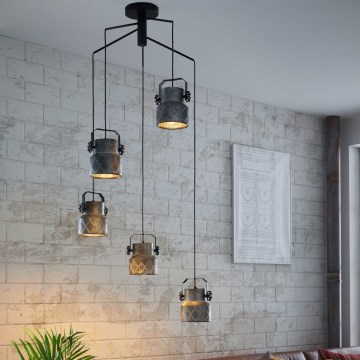 Eglo 39856 - Tætmonteret lysekrone HILCOTT 5xE27/40W/230V