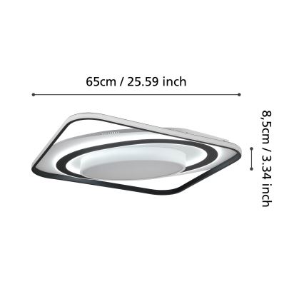 Eglo - LED loftlampe dæmpbar LED/28W/230V+LED/13W+ LED/2,8W 3000-6500K sort + fjernbetjening
