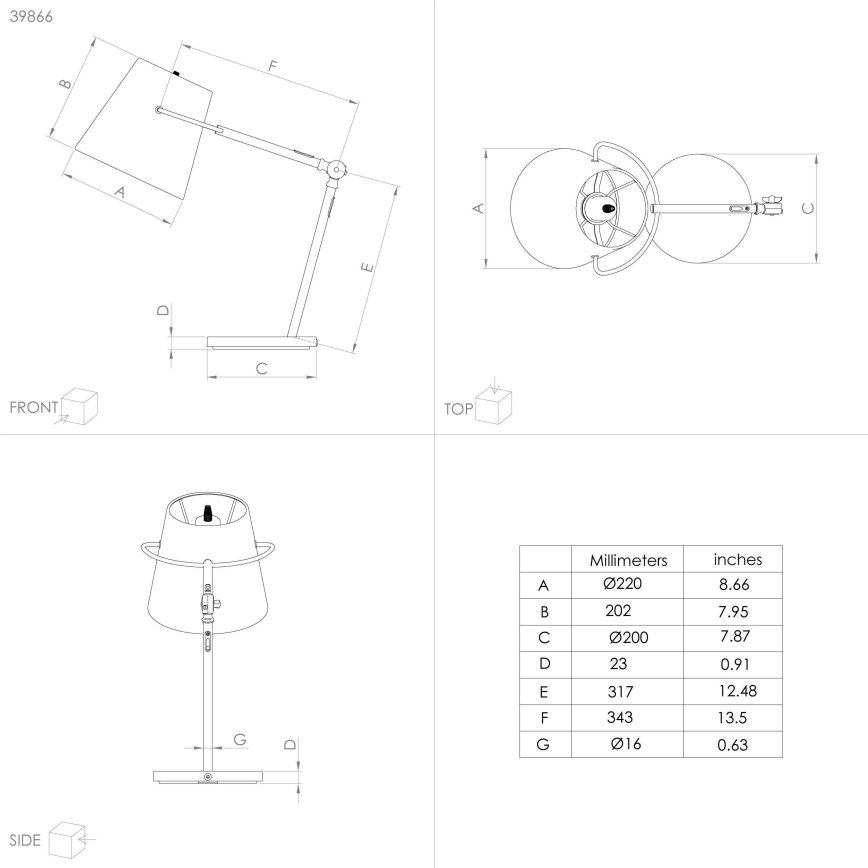 Eglo - Bordlampe 1xE27/40W/230V