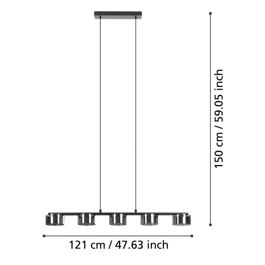 Eglo - LED pendel dæmpbar 5xLED/5,4W/230V