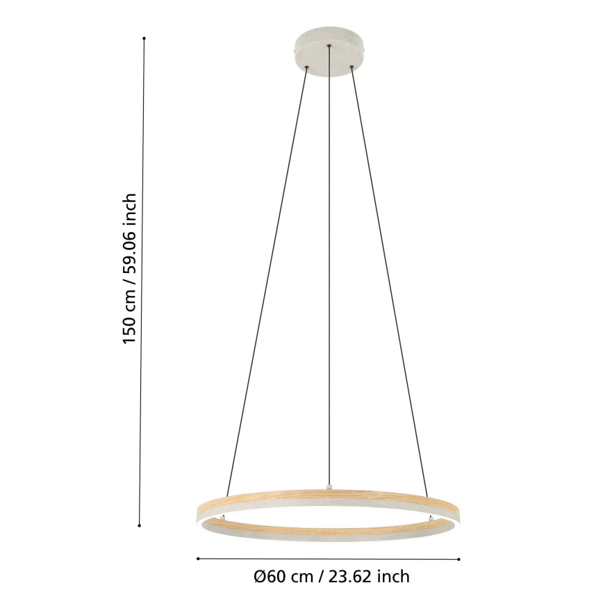 Eglo - LED pendel dæmpbar LED/36W/230V 3000K grå/eg