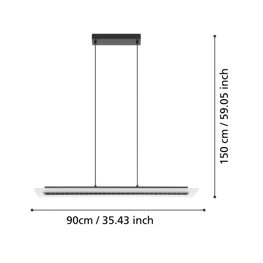 Eglo - LED pendel dæmpbar LED/57,5W/230V 3000K sort + fjernbetjening